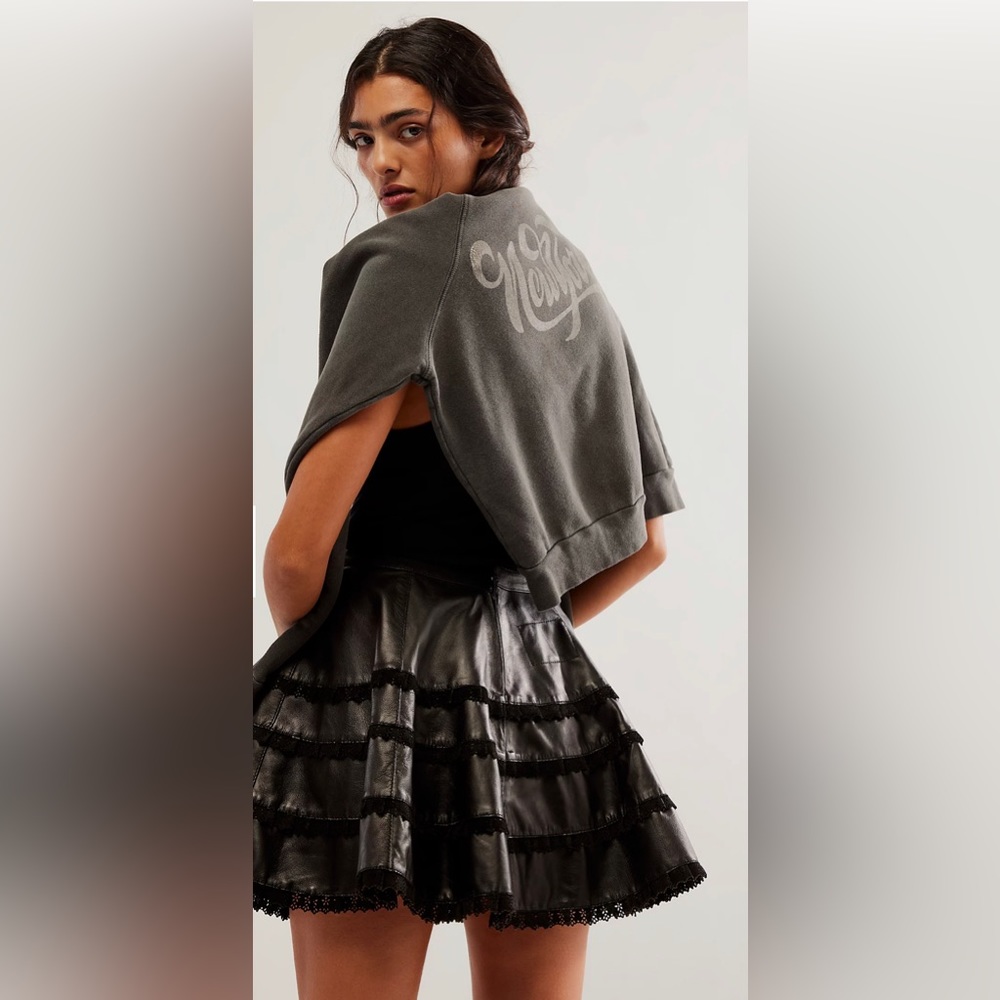 NWT Free People Understated Leather Roxanne Mini Skirt